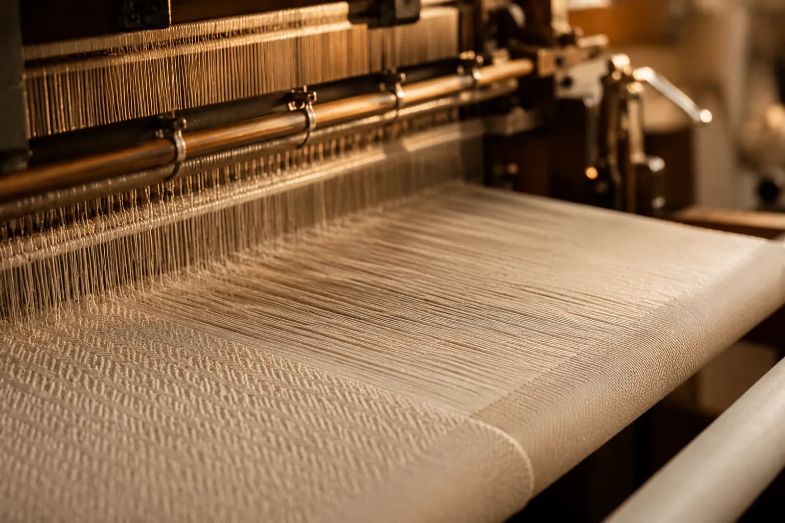 Fabric weaving process at MP Collection